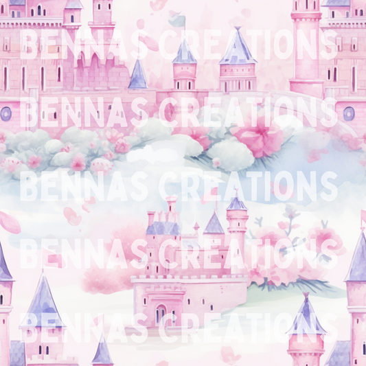 Watercolor Princess Castle